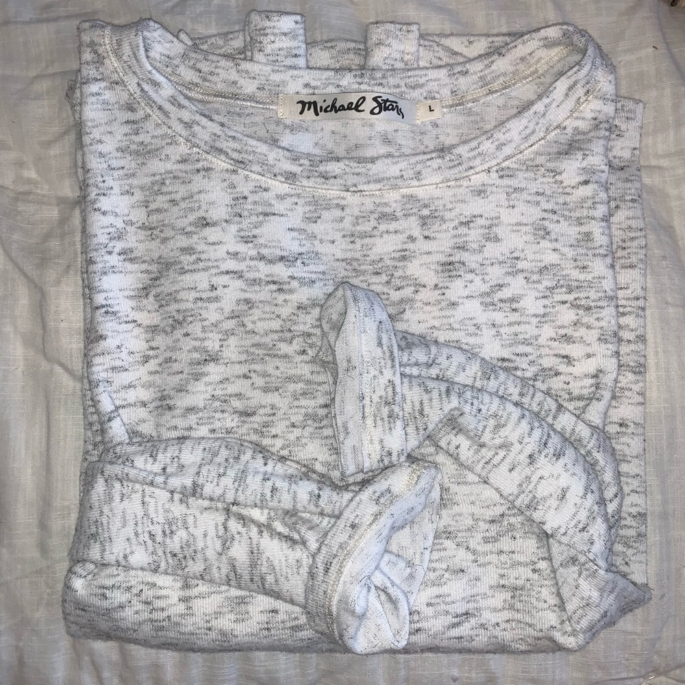 MICHAEL STARS Gray Heathered Sweater